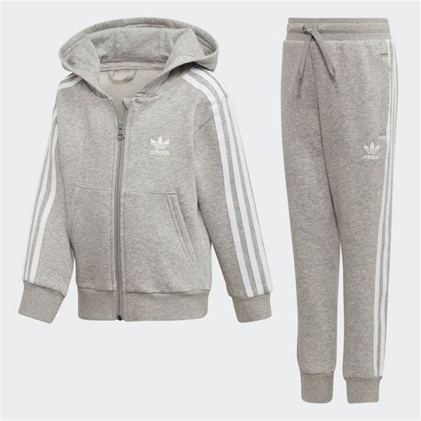 adidas anzug grau weiß